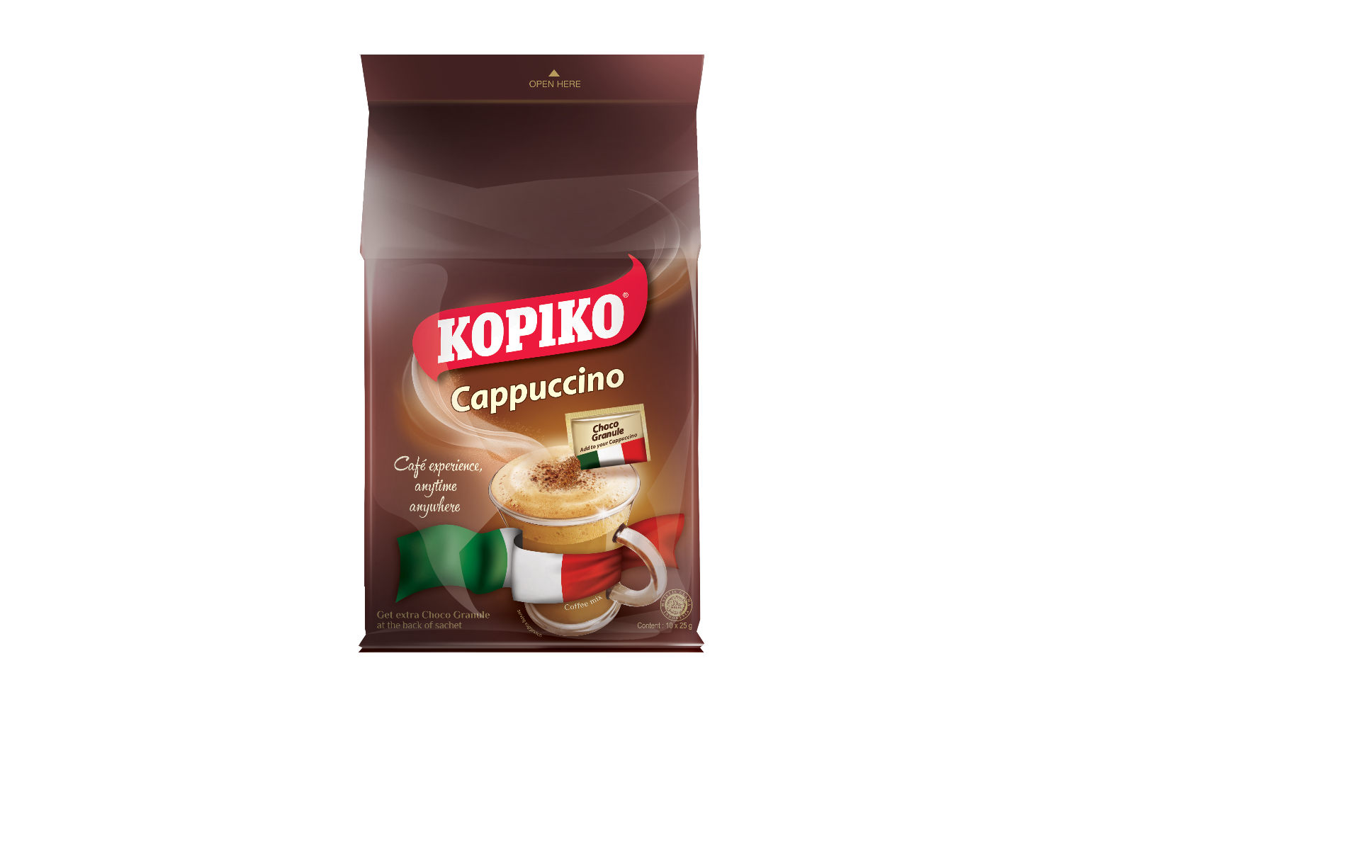 Top view of a white cup with hot cappuccino drink and latte art design, two  bags of sugar, a spoon and a piece of cake on black background Stock Photo  - Alamy